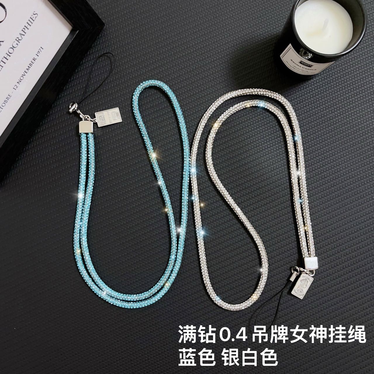 Marca de moda original, etiqueta de diamante completa, cadena de teléfono móvil, caja de teléfono móvil, cordón de bolso, colgante de muñeca, estilo colorido