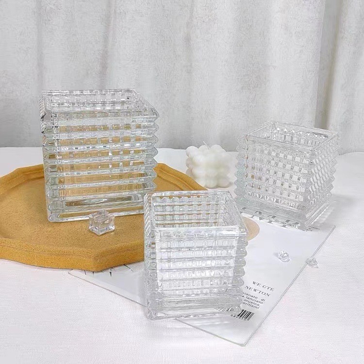 Living room dining table Nordic Vase ornaments living room flower arrangement glass ins flower device new crystal bright with wholesale