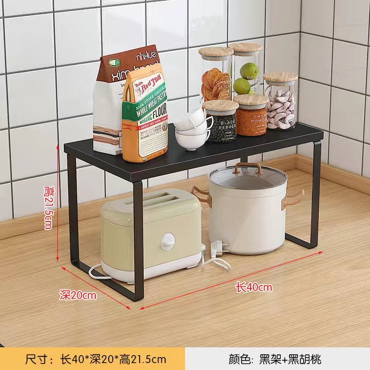 キッチンデスクトップ収納ラック食器と調味料を収納するキャビネットの小さな棚カウンタートップ層状収納パーティション棚