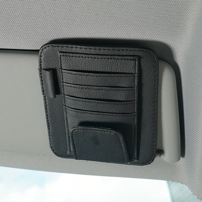 Car glasses clip car glasses case car glasses frame clip glasses case sun visor storage supplies card holder (Car Glasses Clip/Bill Clip) - black