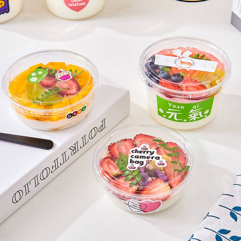 Thousand layer cake box disposable yogurt pudding fruit dessert packaging box ice cream soy milk baking packaging box