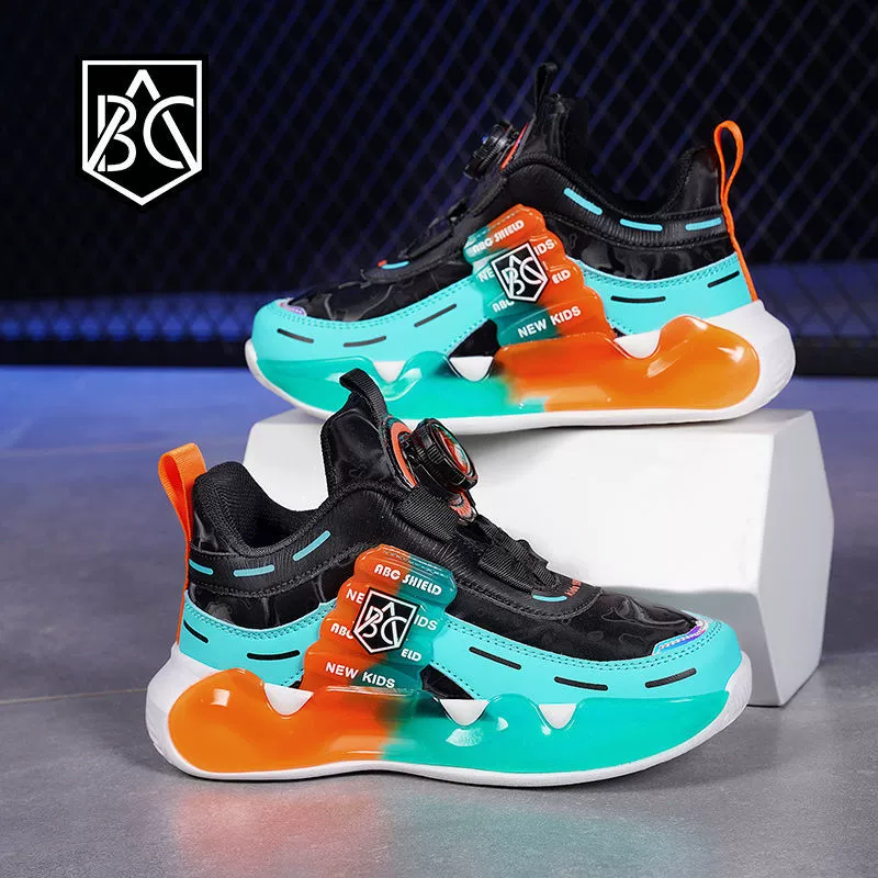 Детские кожаные водонепроницаемые кроссовки Brand Boys 2024, осенне-зимняя новинка, с поворотной застежкой, для детей старшего возраста, сетчатые.