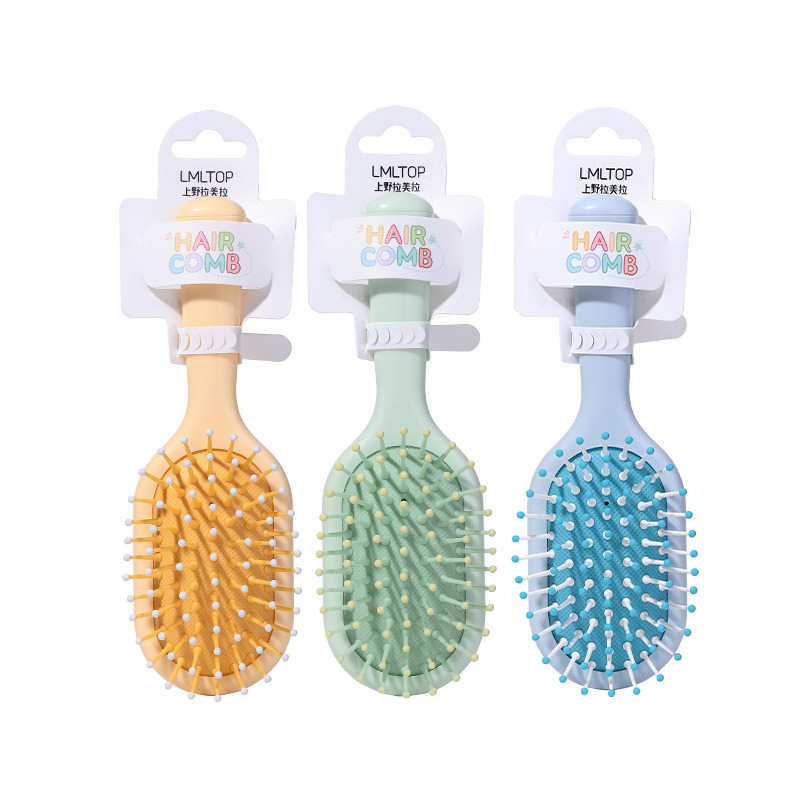 Lmltop dibujos animados lindo masaje globo peine caramelo color espejo peine pelo portátil peine pelo cojín peine colección