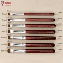 美甲笔刷红木杆法式清洁刷适用于凝胶指甲油两用点钻木柄指甲刷