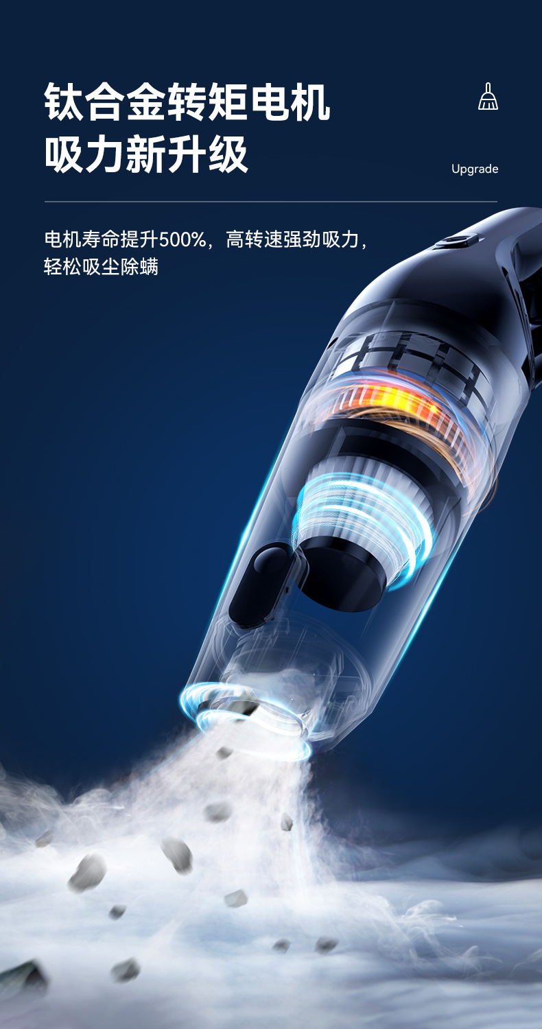 Carefully Selected Car Vacuum Cleaner, Car-Specific, High Suction Power, Handheld, Super Strong Suction, Dual-Use for Home and Car, Water-Absorbing, Handheld Vacuum Cleaner