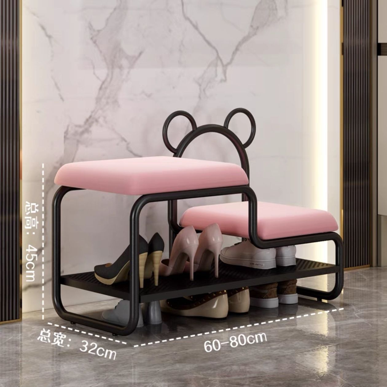 Fábrica directa nórdica puerta de cambio de zapatos de puerta doméstica un gabinete de zapatos simple y ligero cojín de lujo zapatos para niños zapatos image 17