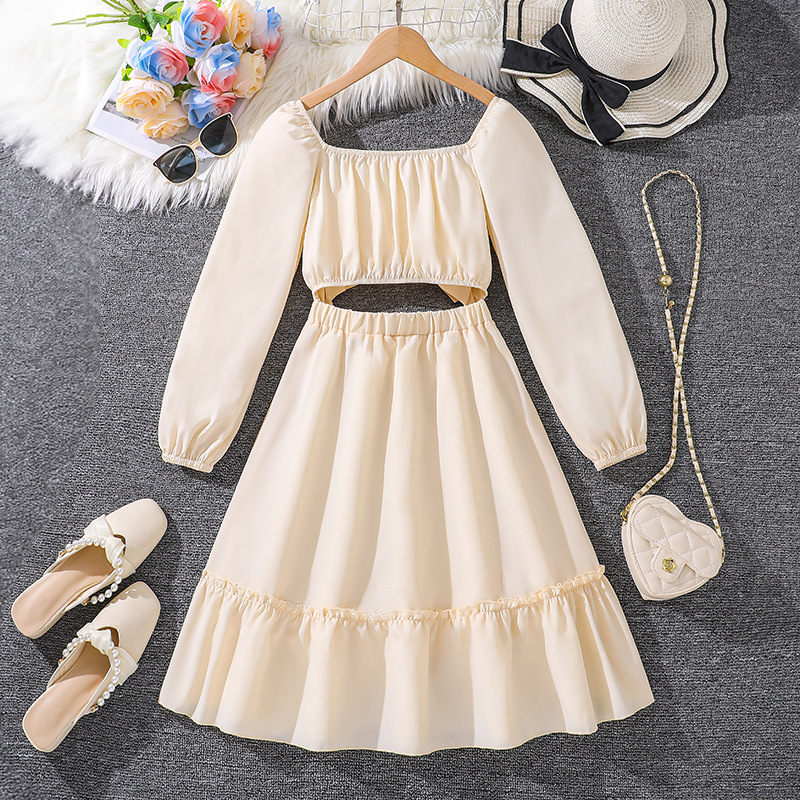 Robe de princesse à manches longues pour fille automne_voghion.com