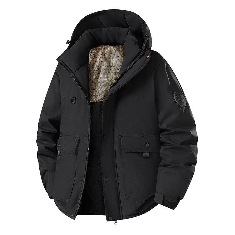 Trajes transfronterizos de invierno de hombre caliente con capuzas de moda al aire libre abrigo de algodón frío abrigo grande