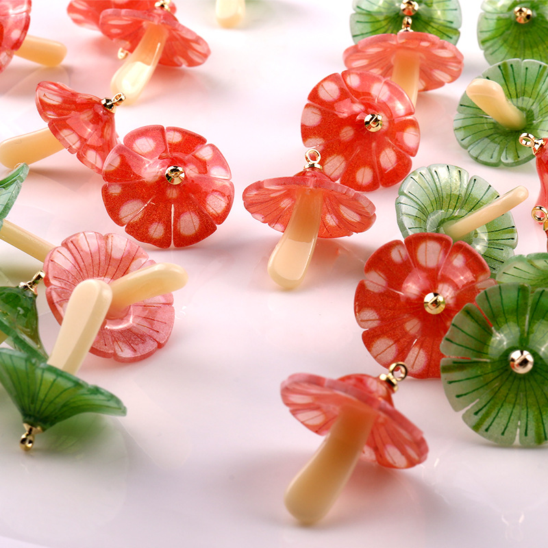 1 Piece Acrylic Mushroom Pendant Earrings display picture 1