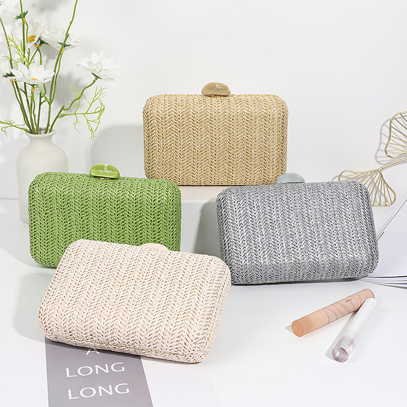 New fashion women's evening bag woven large capacity storage crossbody bag dress evening bag portable handbag