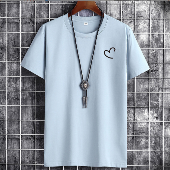 De una pieza de entrega de manga corta Camiseta de los hombres de cuello redondo de primavera y otoño estudiante camiseta superior ropa casual Camisa interior de los hombres