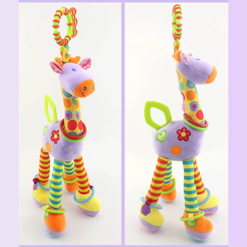 Happy Monkey baby plush toy, giraffe lathe hanging, plush colorful car pendant baby toy