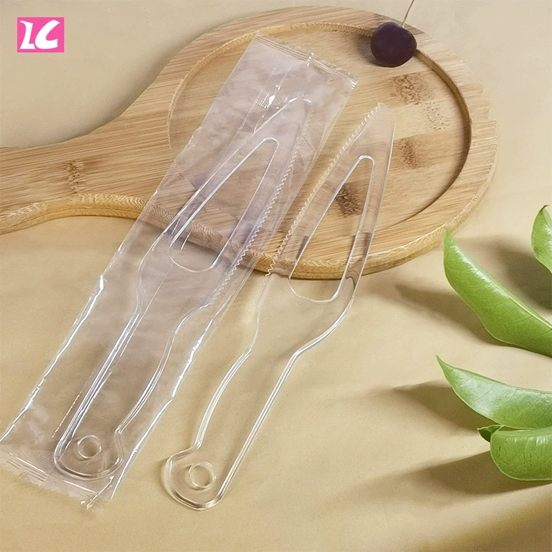 Утолщенная отдельная упаковка Одноразовая форма для торта PS Пластиковый острый нож Зубчатый нож Лопата Столовые приборы для торта ко дню рождения