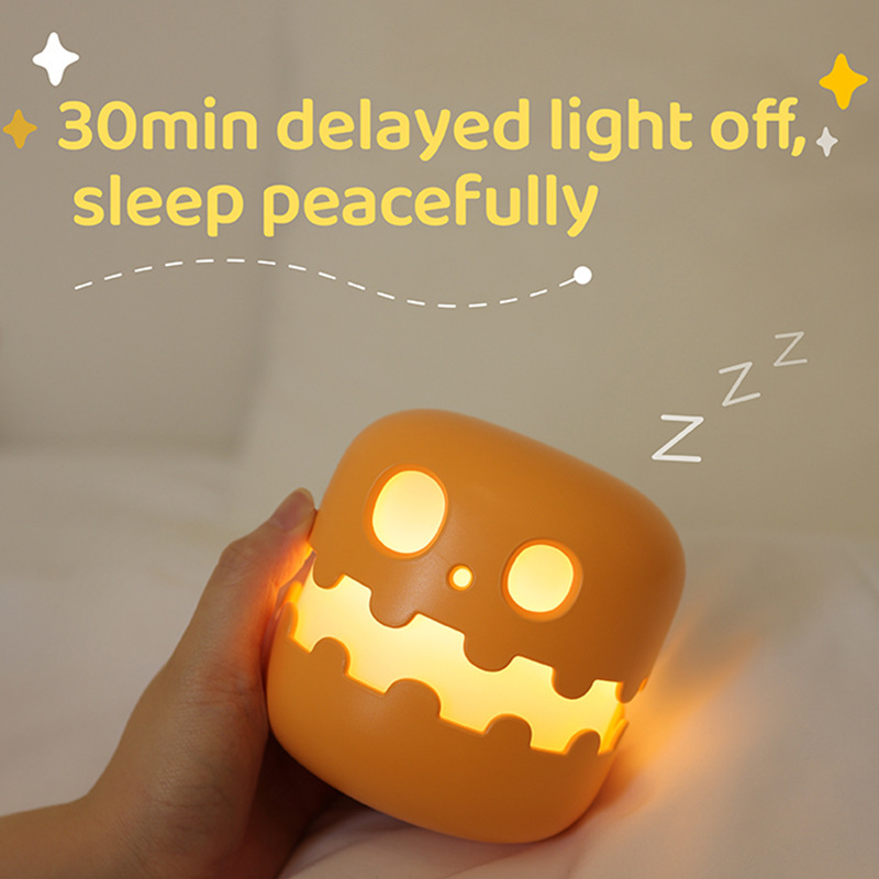 国境を越えた新製品のカボチャランプのベッドの上のハロウィーンの装飾的な雰囲気ランプの創造的な贈り物の小夜灯の充電両用|undefined