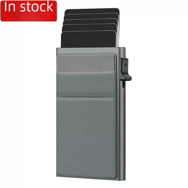 2025 Innovative Design Men's Aluminum Alloy Rfid Side-Push Card Holder Metal Bank Card Clip Amazon Hot Seller