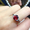 Ruby tourmaline one size ring, fashionable jewelry, accessory, internet celebrity, simple and elegant design