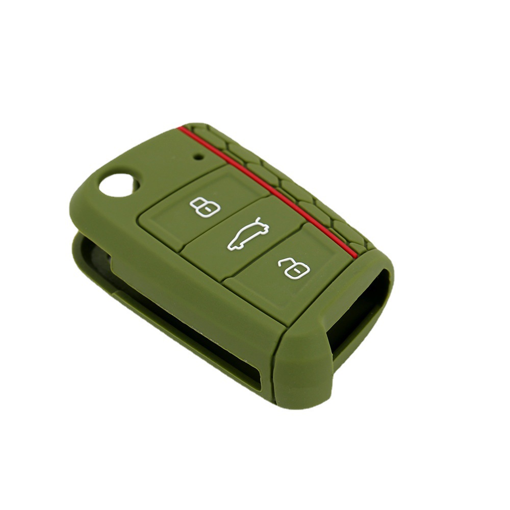 Aplicable a Volkswagen Golf 7 panal Borde de silicona llave caso lingdu flexible pegamento epoxi línea roja coche control remoto caso