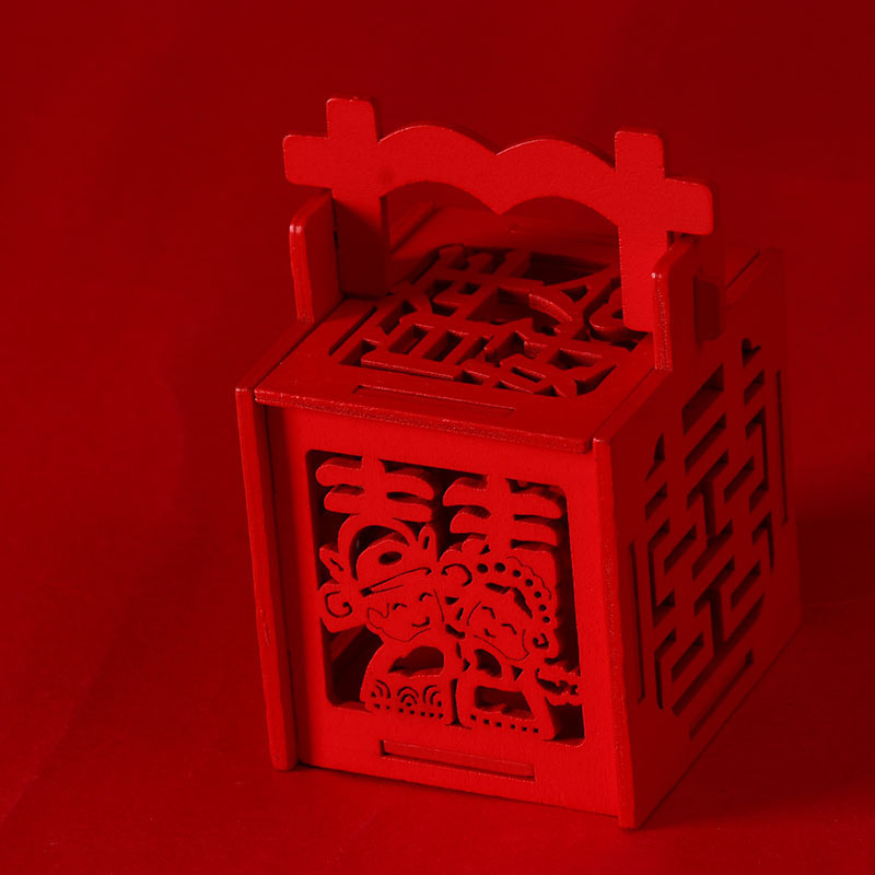 中国風の木製の透かし彫りの喜糖の箱の結婚のお土産|undefined
