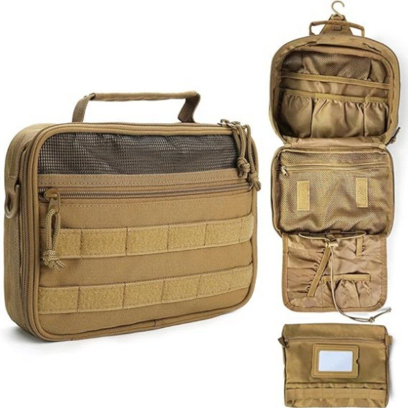 In-stock Amazon new model hanging toiletry bag, large-capacity storage bag for supplies, tactical style travel bag