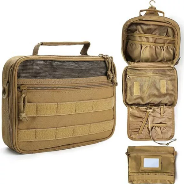 In-stock Amazon new model hanging toiletry bag, large-capacity storage bag for supplies, tactical style travel bag