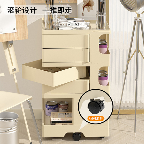 Internet-famous rotating storage cabinet | Home-use storage for odds and ends | Bedside storage unit | Freestanding snack cabinet | Cream-style storage locker