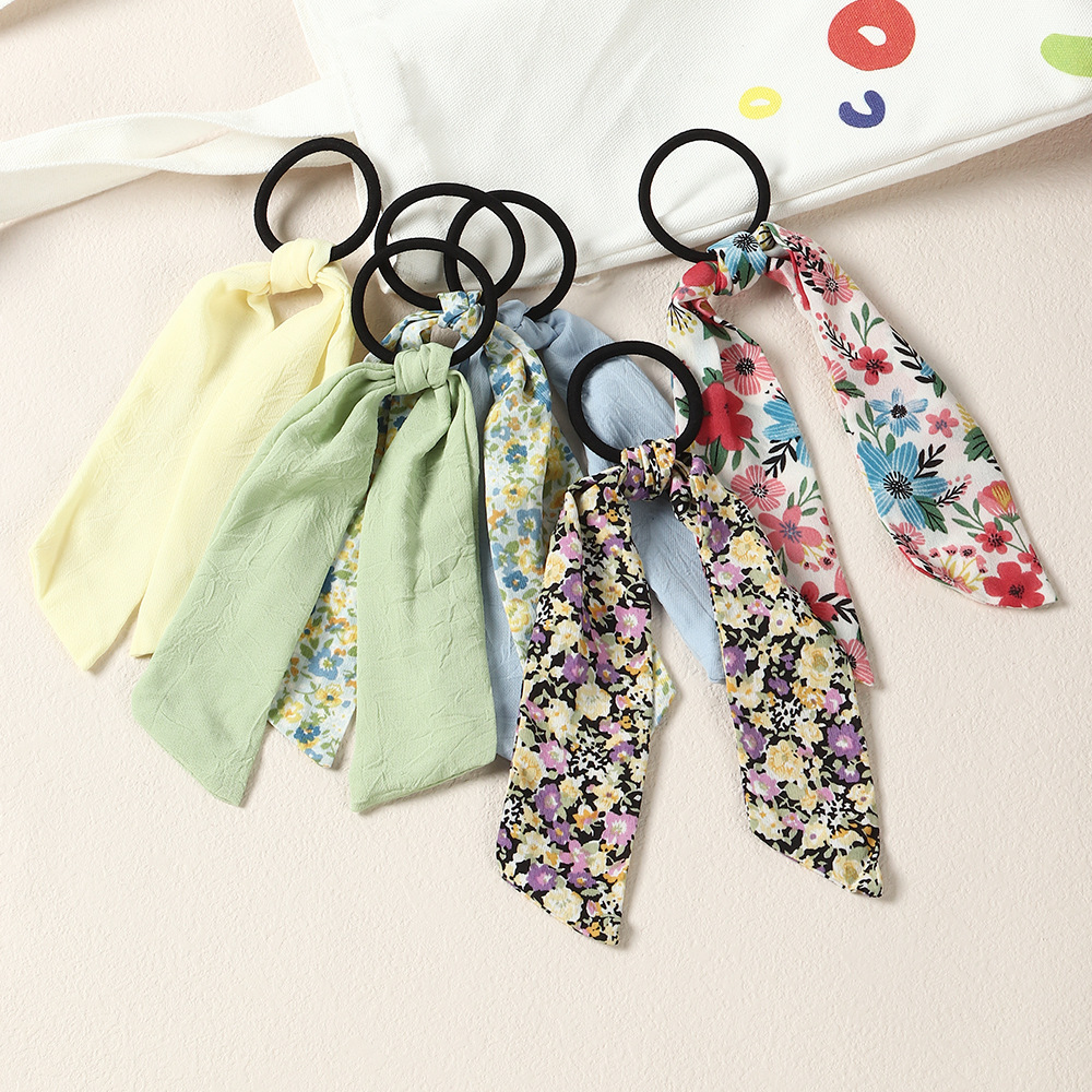 Fashion Streamer Hair Tie Pure Color Bow Knot Hair Rope Set display picture 4