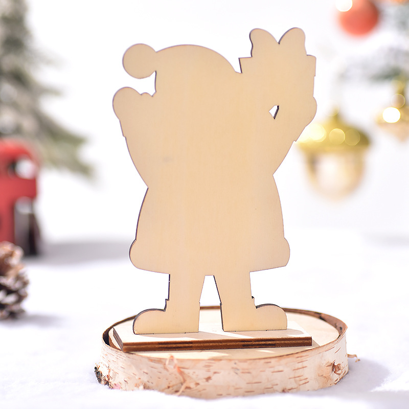 Decoraciones de Navidad adornos de madera de Navidad Árbol de Navidad sin rostro viejo Rudolf muñeco de nieve