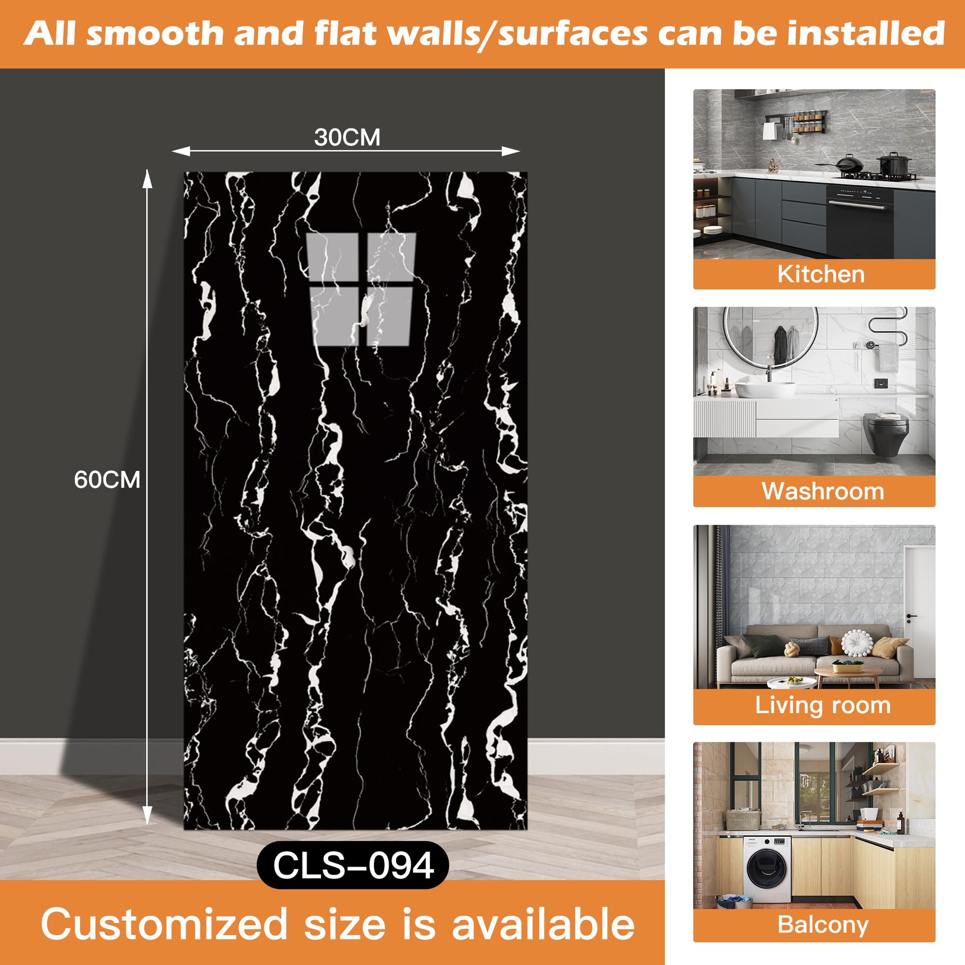 Azulejo de imitación transfronterizo pegatinas de pared papel tapiz autoadhesivo impermeable y a prueba de humedad pegatinas de mármol de baño papel tapiz de pared de fondo restaurado