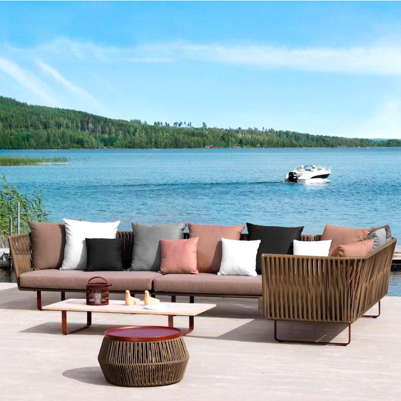 Conjunto de sofás de ratán para ocio al aire libre, sofá de ratán para patio y terraza, muebles de ratán individuales, dobles y para tres personas. image 3
