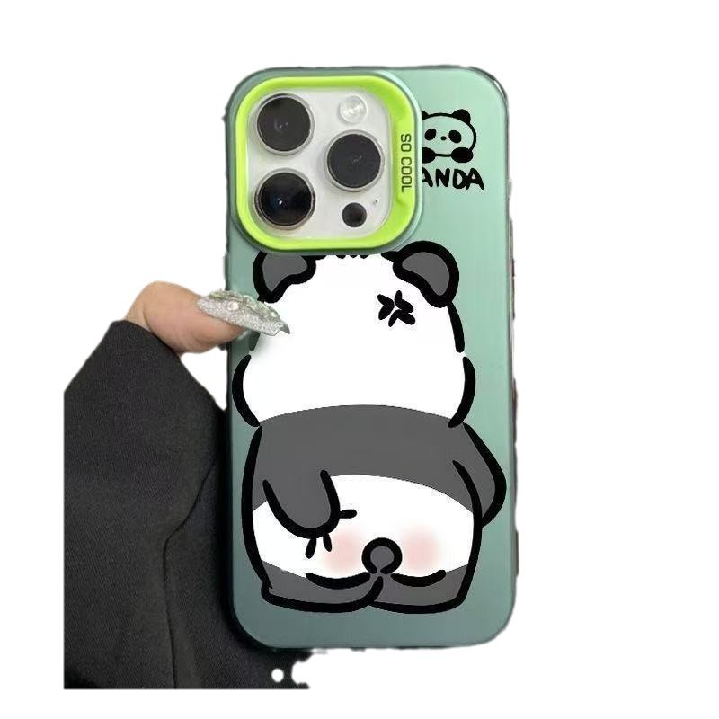 El nuevo lindo panda para iPhone 16 funda para teléfono móvil Apple 15promax/14 anti-caída 13pro/12/11