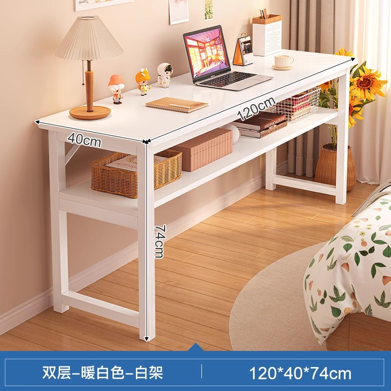 Mesa larga y estrecha mesa de estudio para dos personas mesa de estudio de alquiler simple mesa de trabajo dormitorio contra la pared mesa de computadora