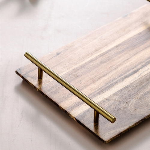 Cross-border Nordic storage tray Acacia wood salad plate steak plate breakfast fruit afternoon tea snack cake tray