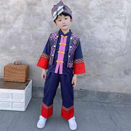 少数民族服装三月三壮族男女童苗族瑶族棉布彝族幼儿园演出服