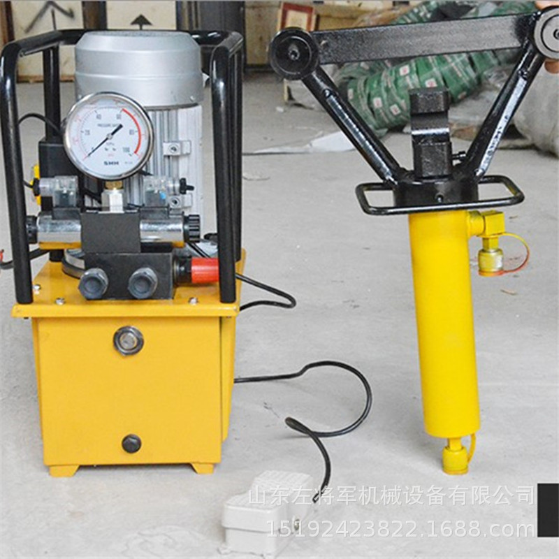 地基螺纹钢折弯机 圆钢弯钩机40mm钢筋液压弯曲机课加长油管