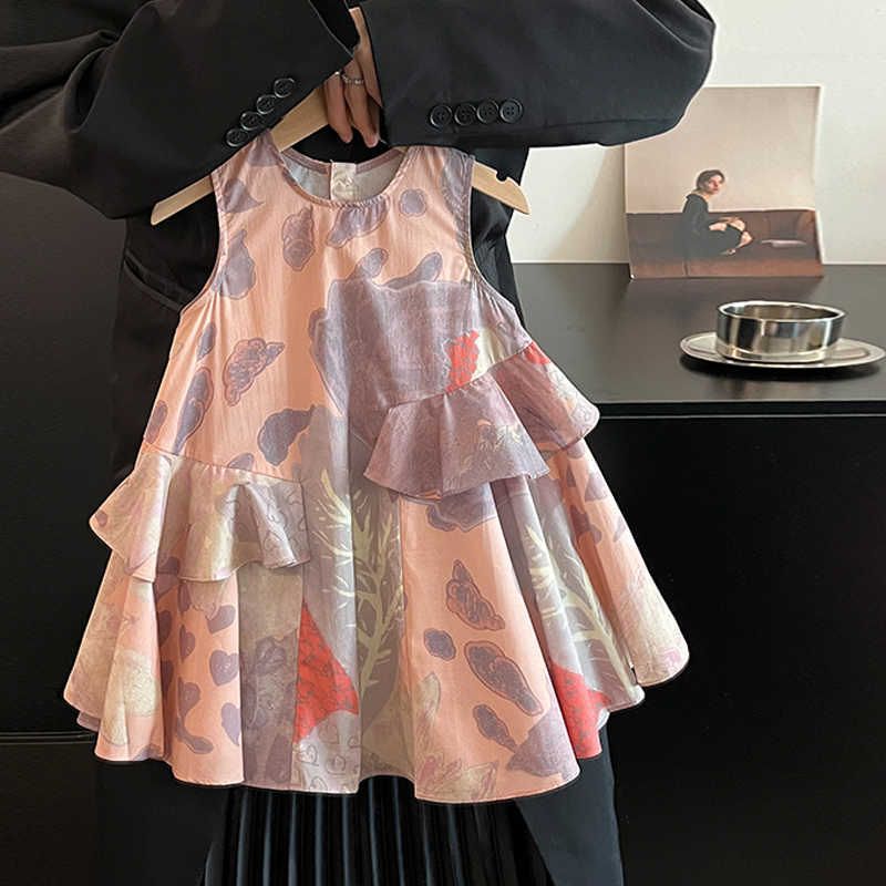 Summer Dress 2025 New Style Kidsren's Dress Girl Princess Dress Summer Chiffon Thin Baby Girl Vest Skirt