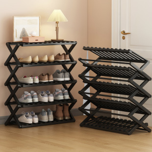 Multi-storey Household Dormitory Rental Shoe Rack Simple Home Installation-free Shoe Rack Folding Shoe Cabinet Storage Dust-proof Wholesale