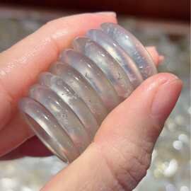 厂家新款现货玛瑙玉髓细条手镯简约少女款美人玛瑙戒指批发