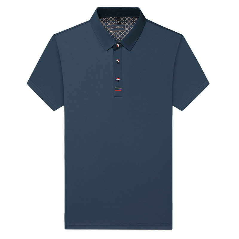 [Mulberry Silk] Ice Cool High-end Embroidered high quality Polo Shirt Men's Business Casual Summer Short-sleeved T-shirt Men's
