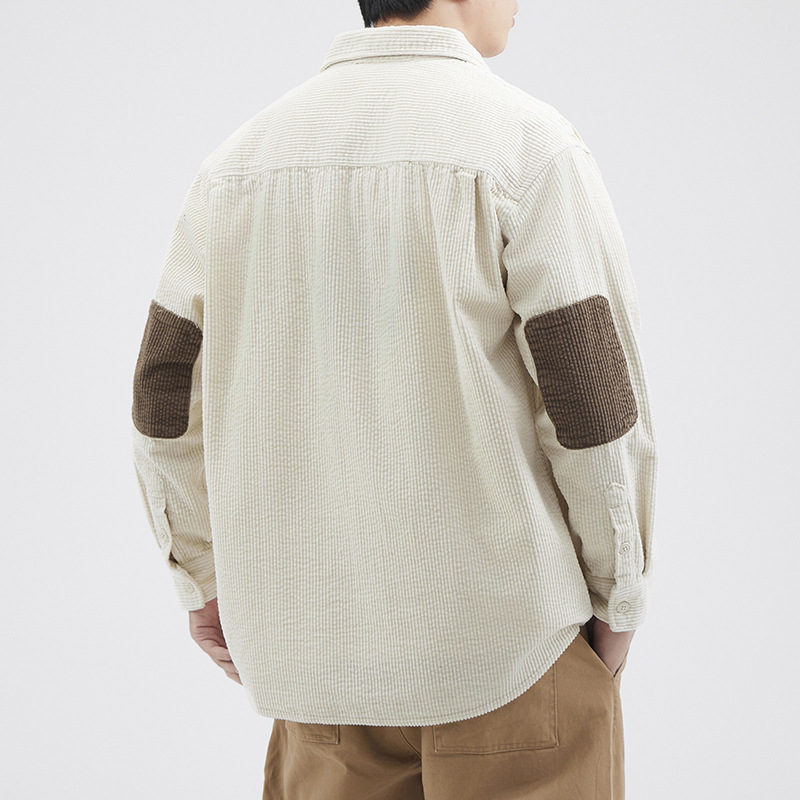 Danboni | ropa de trabajo camisa los hombres otoño nueva PANA americana retro costura moda marca casual chaqueta