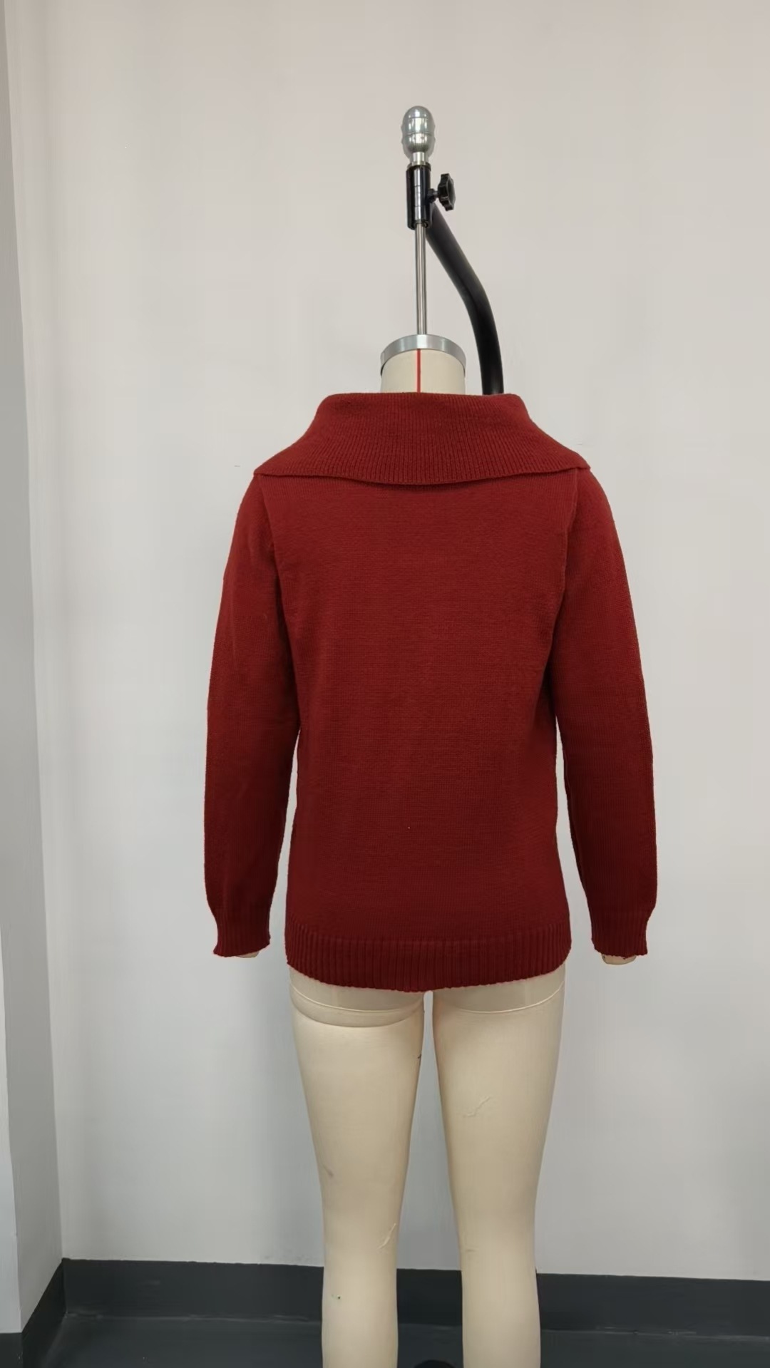 Women's Clothing Fashion Retro Slimming Collar Sweater For Women Style Versatile Knitwear Elegant Look For Formal & Casual For Women_ecoleips.com