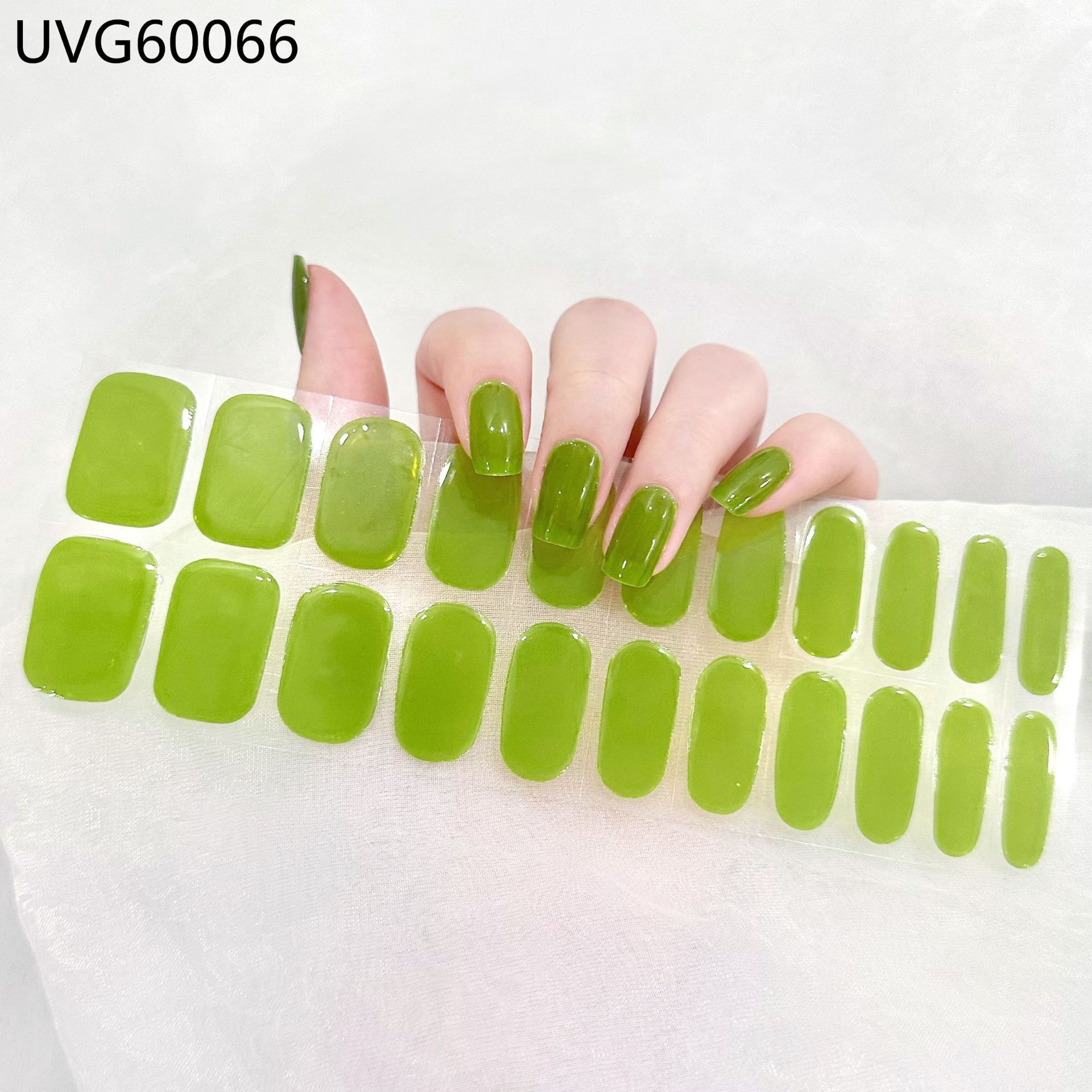 Pegatinas de uñas de gel UV transparentes efecto hielo, semicuradas, con lámina dorada, fototerapia, efecto película de aceite