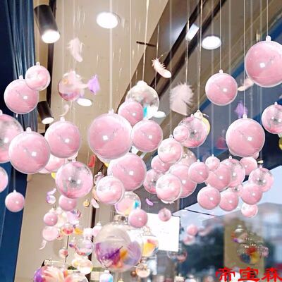 suspended ceiling decorate Transparent balls Plastic ball hollow Pellet Market Jewelry store suspension Lob Ceiling originality Pendants