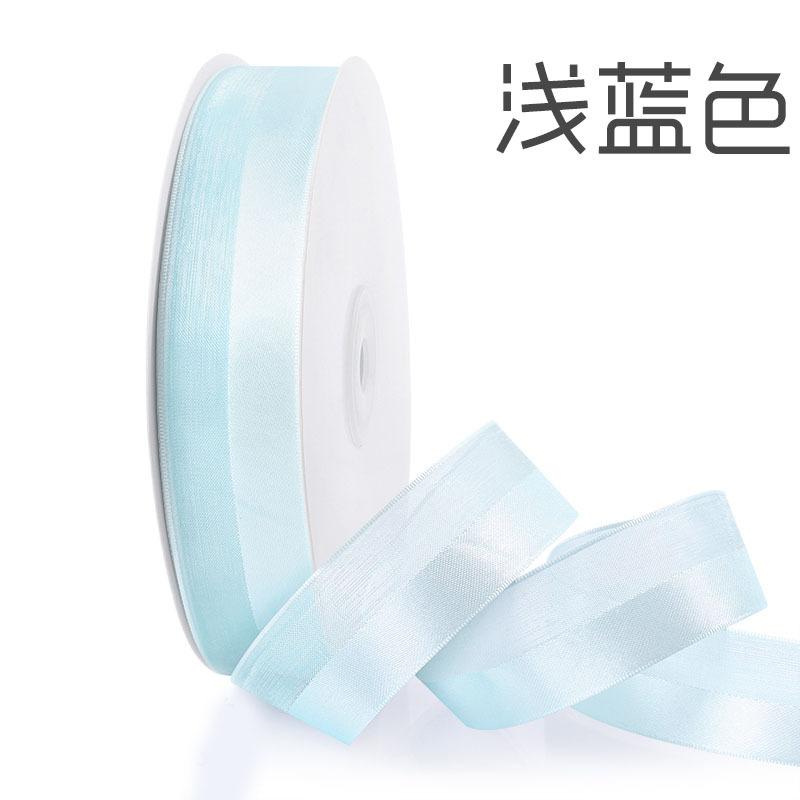 2,5 cm medio satén medio hilo cinta de nieve ramo fresco caja de regalo embalaje vendaje cinta decoración de la torta