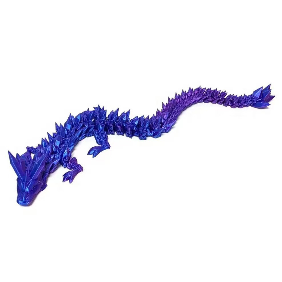 【外贸品质】3D打印水晶龙关节可活动装饰摆件迷你小神龙创意潮玩