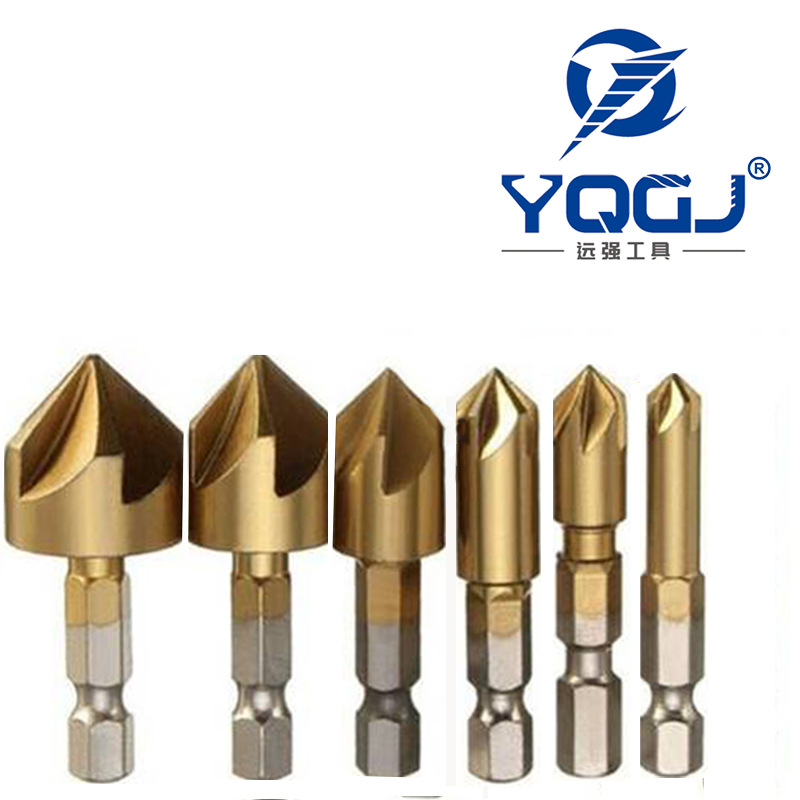 厂家直供镀钛倒角器三角柄六角柄倒角刀可制作钻头冲击钻