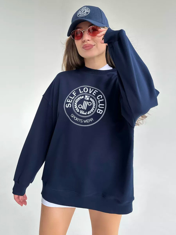 秋冬季欧美风休闲洋气设计感宽松气质加厚圆领卫衣oversize上衣女|undefined