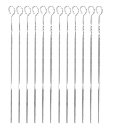 Stainless steel barbecue skewers mutton skewers grilled barbecue skewers flat skewers outdoor BBQ barbecue needle thickened 9-character twisted grill skewers