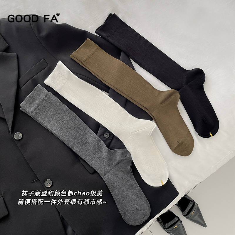 GOOD FA 2023 宽坑条走秀款清透冰凉丝小腿袜 23101|undefined