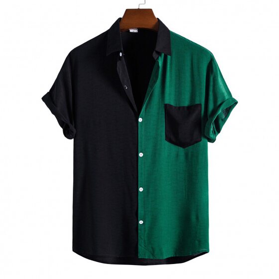 2024 European and American Foreign Trade Summer New Men's and Women's Fashion Casual Stitching 3D Digital Printing Short-sleeved Shirt Top