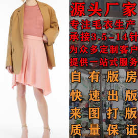 夏季时尚简约圆领套头短袖女针织衫打版看图毛衣加工定制大朗毛织